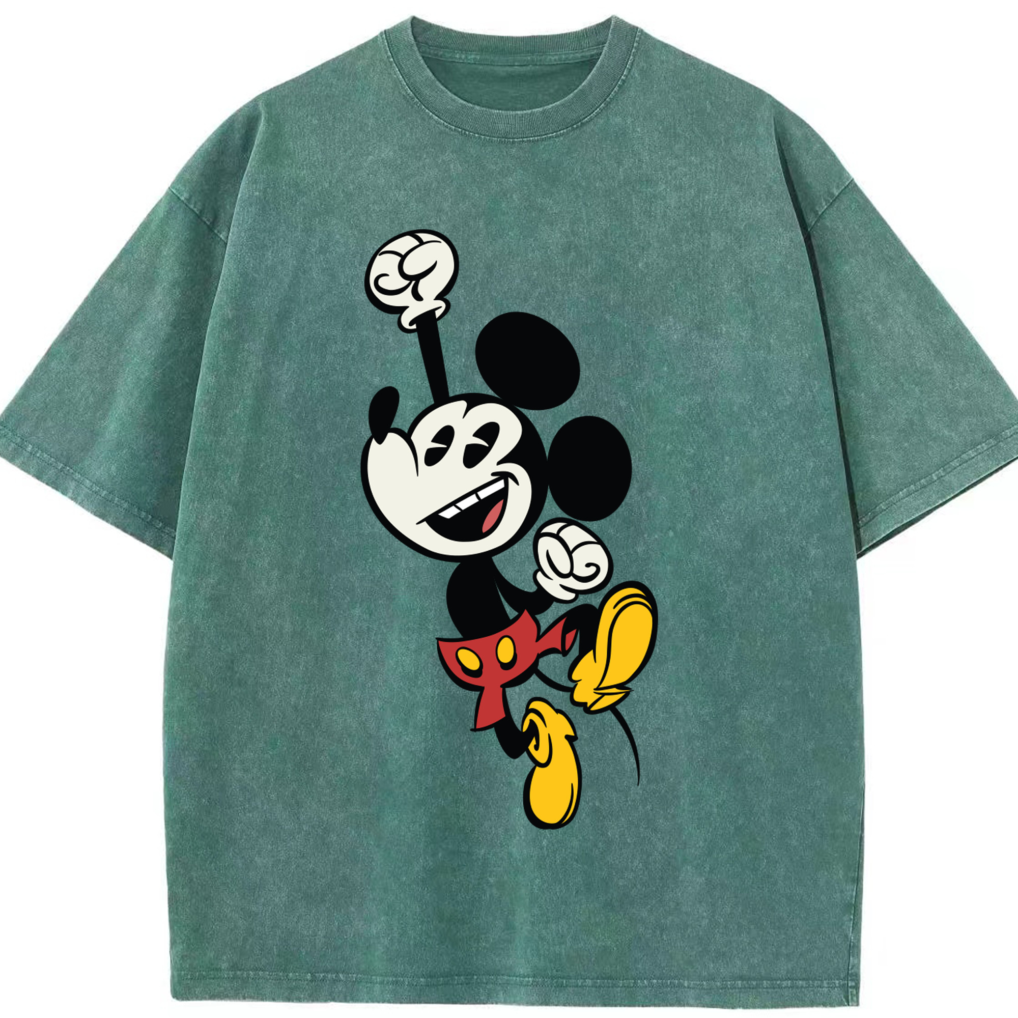 （画像用） ミッキーマウス Mickey Mouse 綿100% ヴィンテージ風 半袖Tシャツ（フロントプリント）